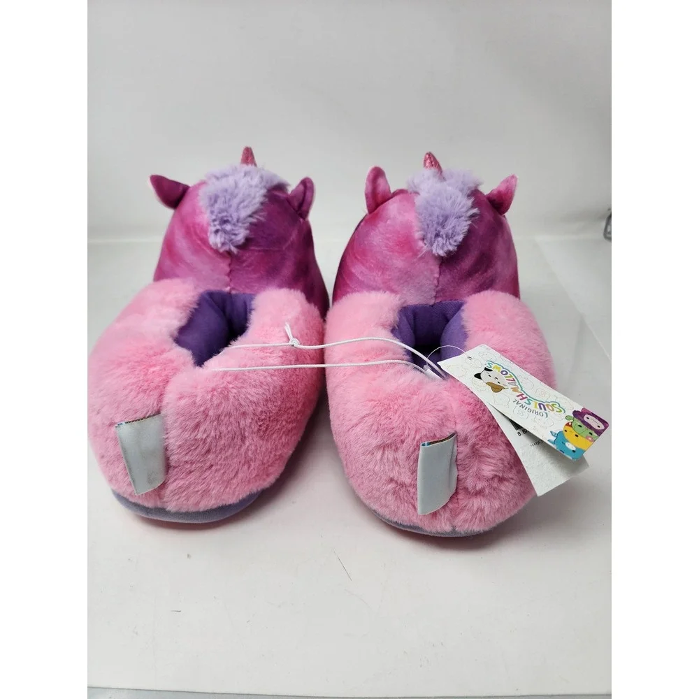Squishmallows Girls Unicorn Plush Slipper Purple Poly Blend Size XL 4/5 Relaxed